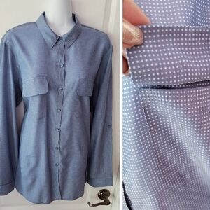 Express Long Sleeve Work Shirt Blue